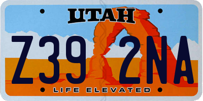 UT license plate Z392NA