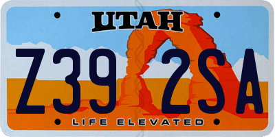 UT license plate Z392SA