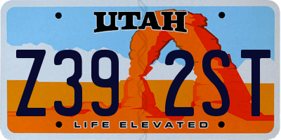 UT license plate Z392ST