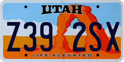 UT license plate Z392SX