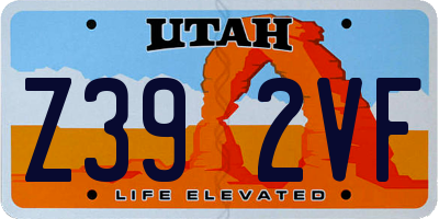 UT license plate Z392VF