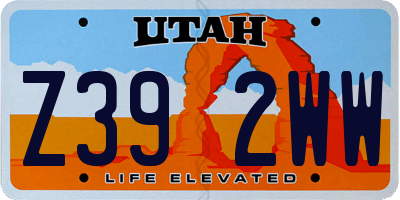 UT license plate Z392WW