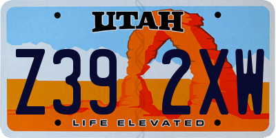 UT license plate Z392XW