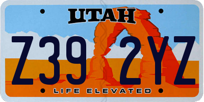 UT license plate Z392YZ