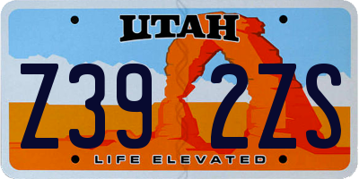 UT license plate Z392ZS