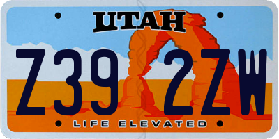 UT license plate Z392ZW