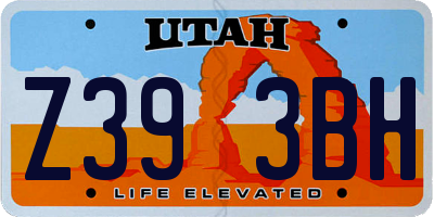 UT license plate Z393BH