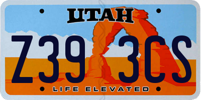 UT license plate Z393CS