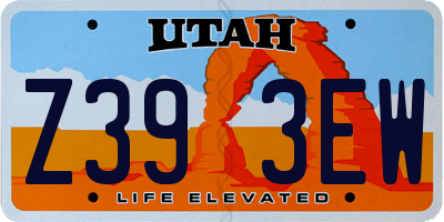 UT license plate Z393EW