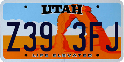 UT license plate Z393FJ