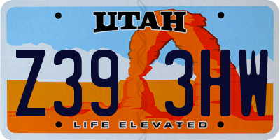 UT license plate Z393HW