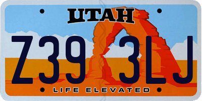 UT license plate Z393LJ