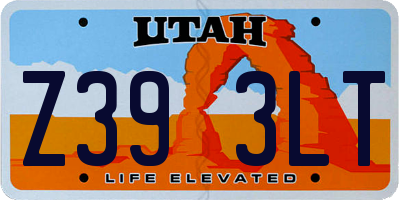 UT license plate Z393LT