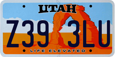 UT license plate Z393LU