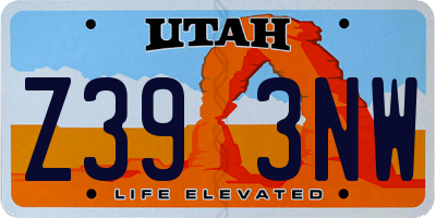 UT license plate Z393NW