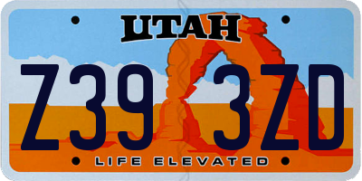 UT license plate Z393ZD