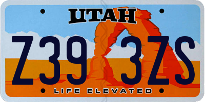 UT license plate Z393ZS
