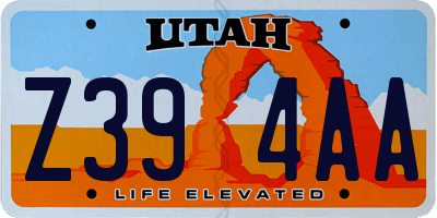 UT license plate Z394AA