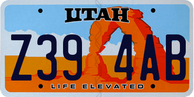 UT license plate Z394AB