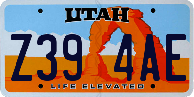 UT license plate Z394AE