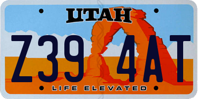UT license plate Z394AT