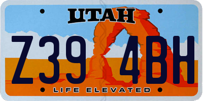 UT license plate Z394BH