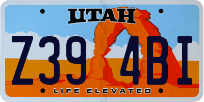 UT license plate Z394BI