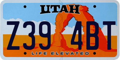 UT license plate Z394BT