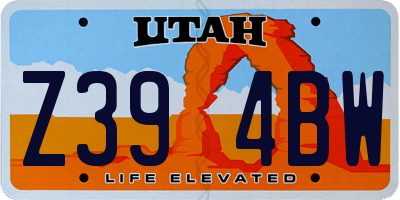 UT license plate Z394BW