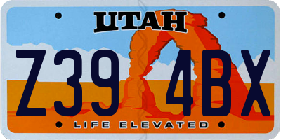 UT license plate Z394BX