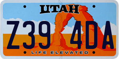UT license plate Z394DA