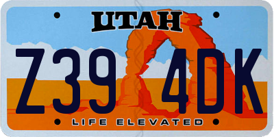 UT license plate Z394DK