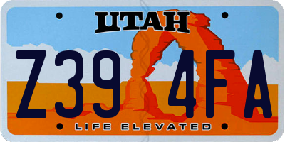 UT license plate Z394FA