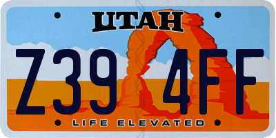 UT license plate Z394FF