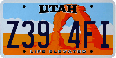 UT license plate Z394FI