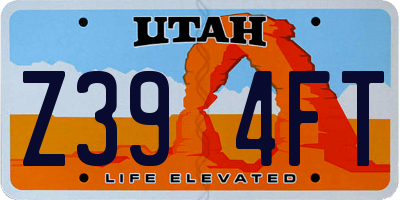 UT license plate Z394FT