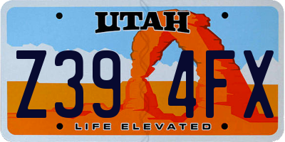 UT license plate Z394FX