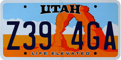 UT license plate Z394GA