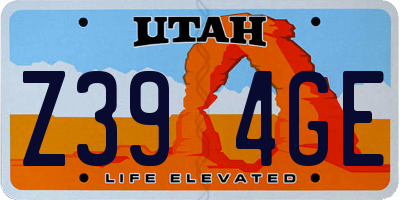 UT license plate Z394GE