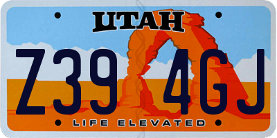 UT license plate Z394GJ