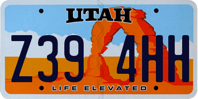 UT license plate Z394HH