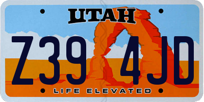 UT license plate Z394JD
