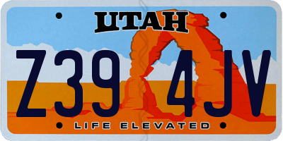 UT license plate Z394JV