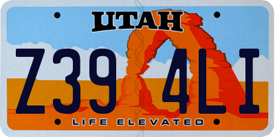 UT license plate Z394LI