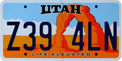 UT license plate Z394LN