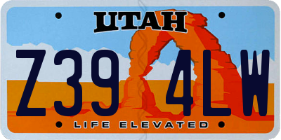 UT license plate Z394LW