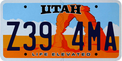 UT license plate Z394MA