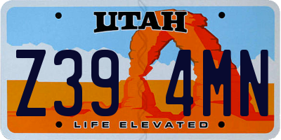 UT license plate Z394MN
