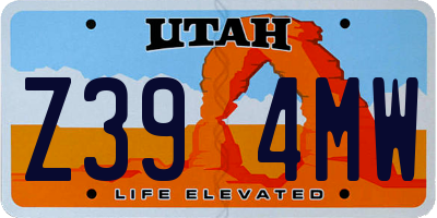 UT license plate Z394MW