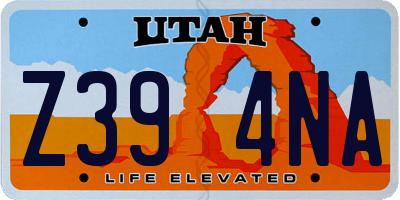 UT license plate Z394NA